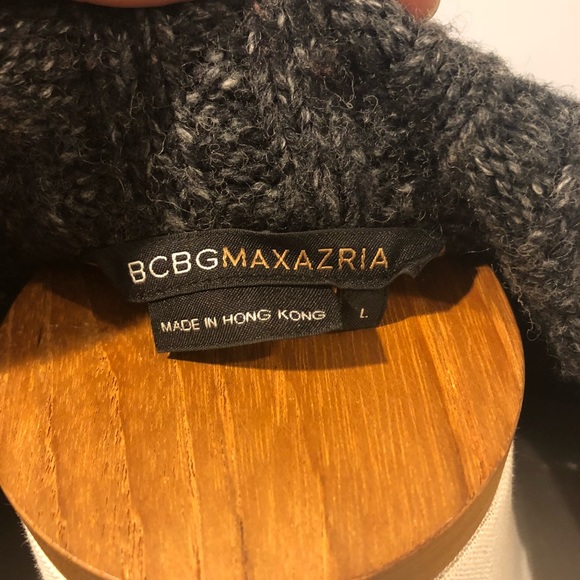 BCBGMaxAzria grey asymmetrical button sweater - Picture 3 of 8